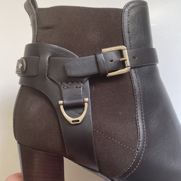 Ralph Lauren Brown Leather Heeled Booties - Picture 10 of 12
